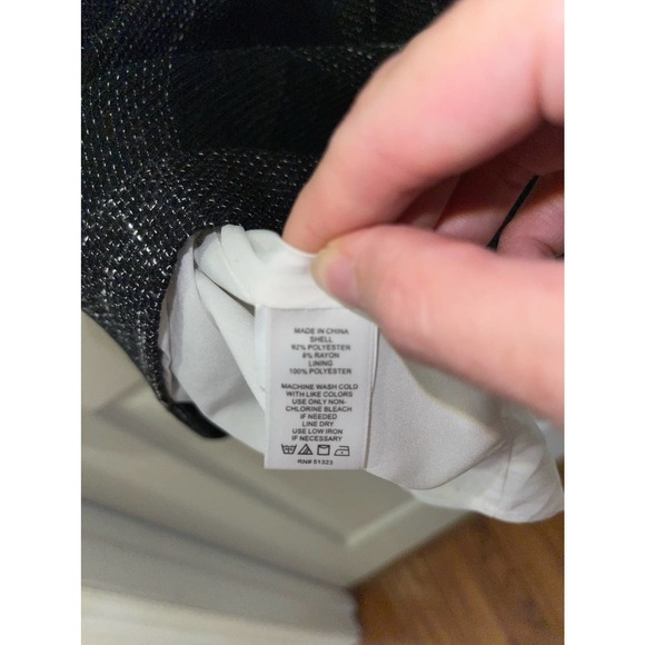 1. STATE Womens Ivory/Black Plaid Sleeveless V-Neck Asymmetrical Shift Dress - Picture 8 of 15